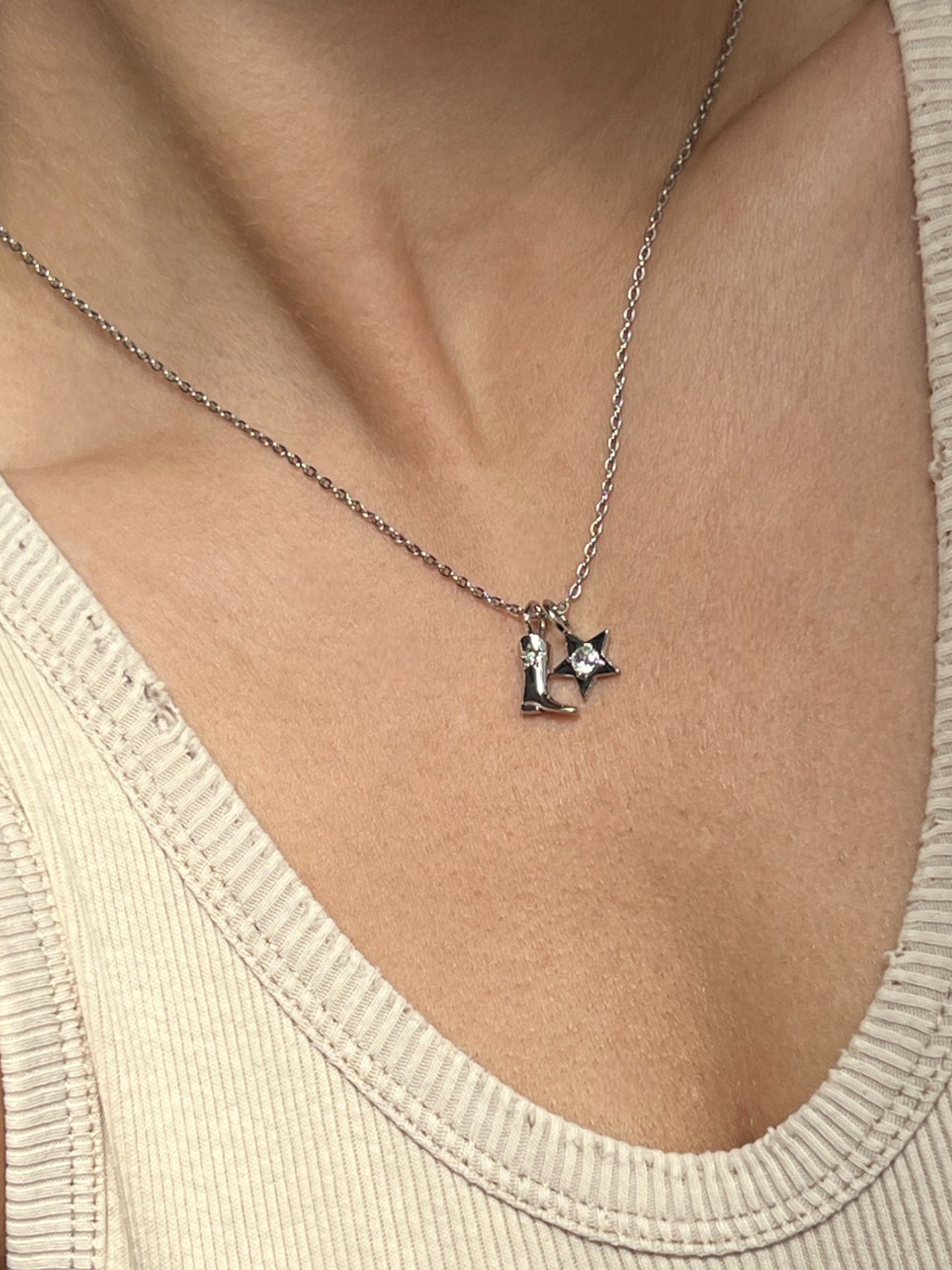 Cowboy Star Necklace - Silver