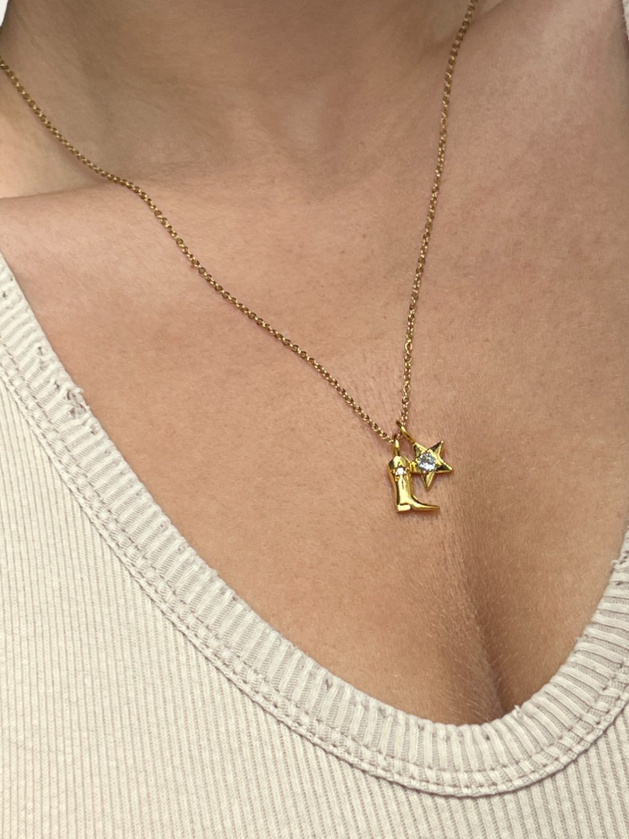 Cowboy Star Necklace - Gold