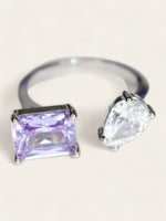Double Crystal Ring - Violet