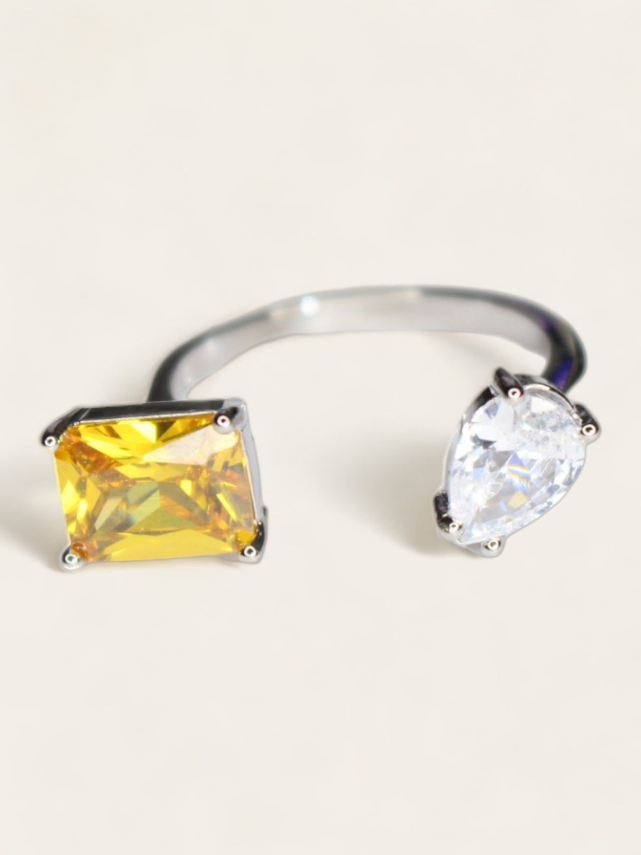 Double Crystal Ring - Yellow