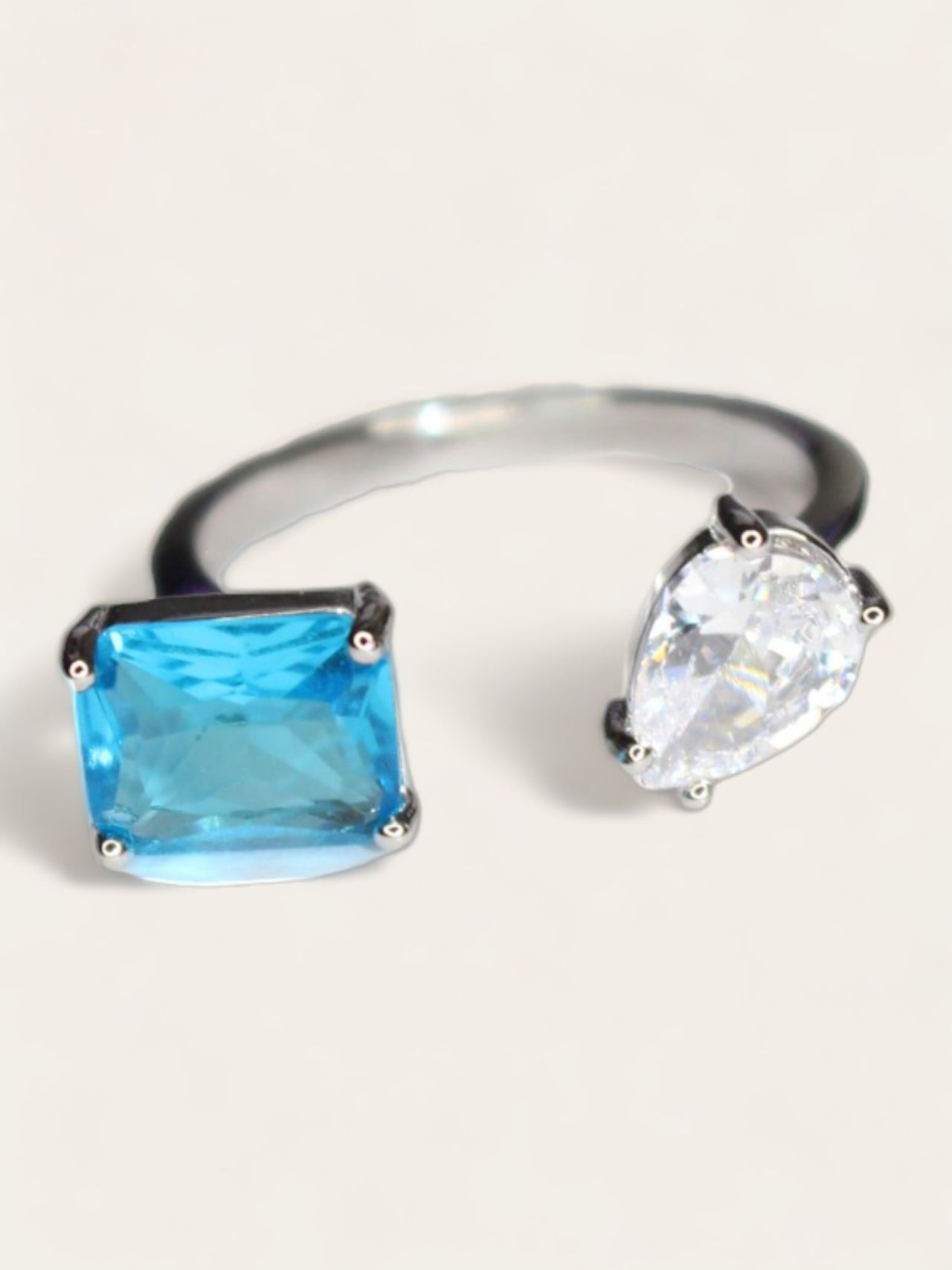 Double Crystal Ring - Blue