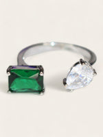 Double Crystal Ring - Green
