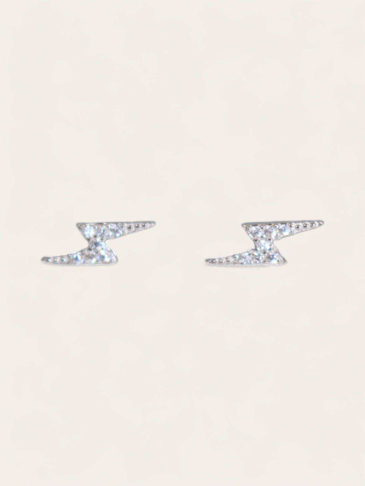 Lightning Bolt Studs - Silver