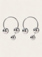 Metal Ball Earrings - Silver