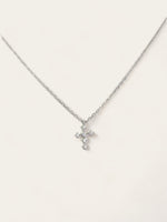 Micro Cross Necklace - Silver