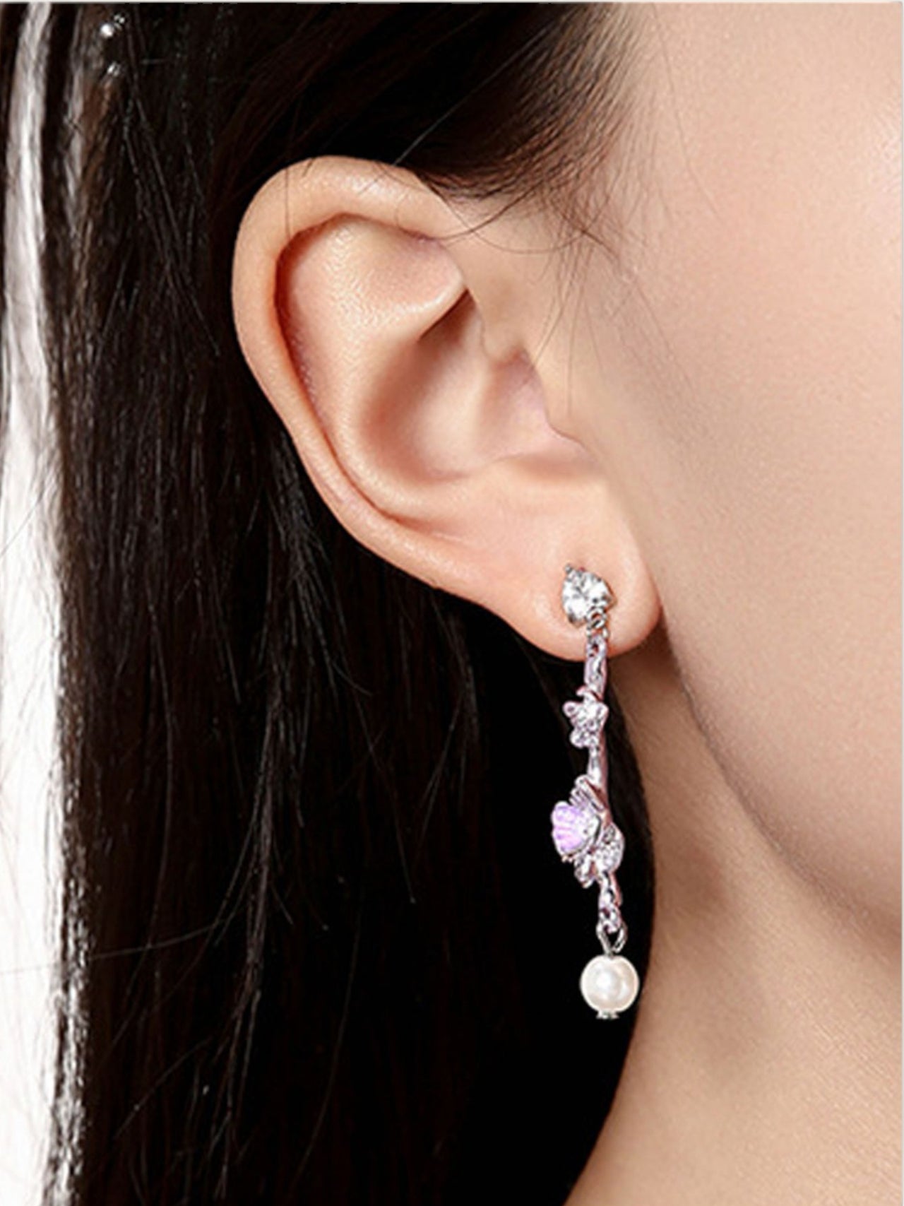 Electric Purple Flower Flip Earrings