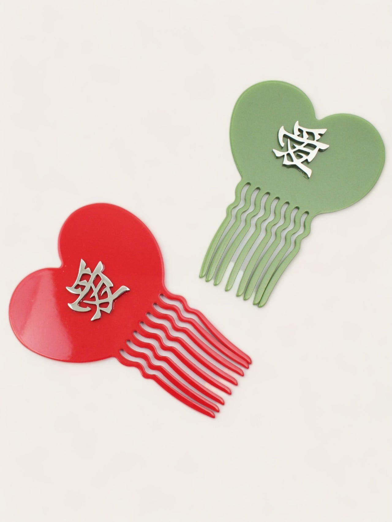 Love Hair Comb Pin - Red