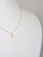 Micro Cross Necklace - Gold