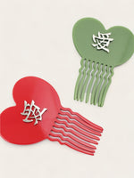 Love Hair Comb Pin - Red