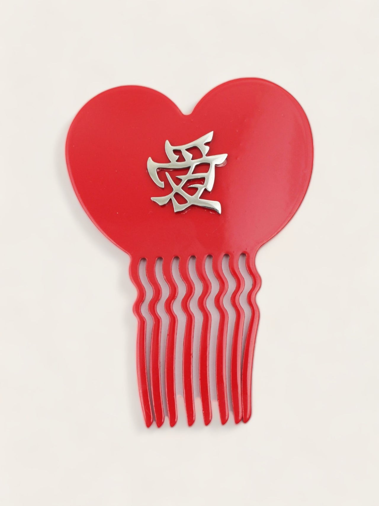 Love Hair Comb Pin - Red