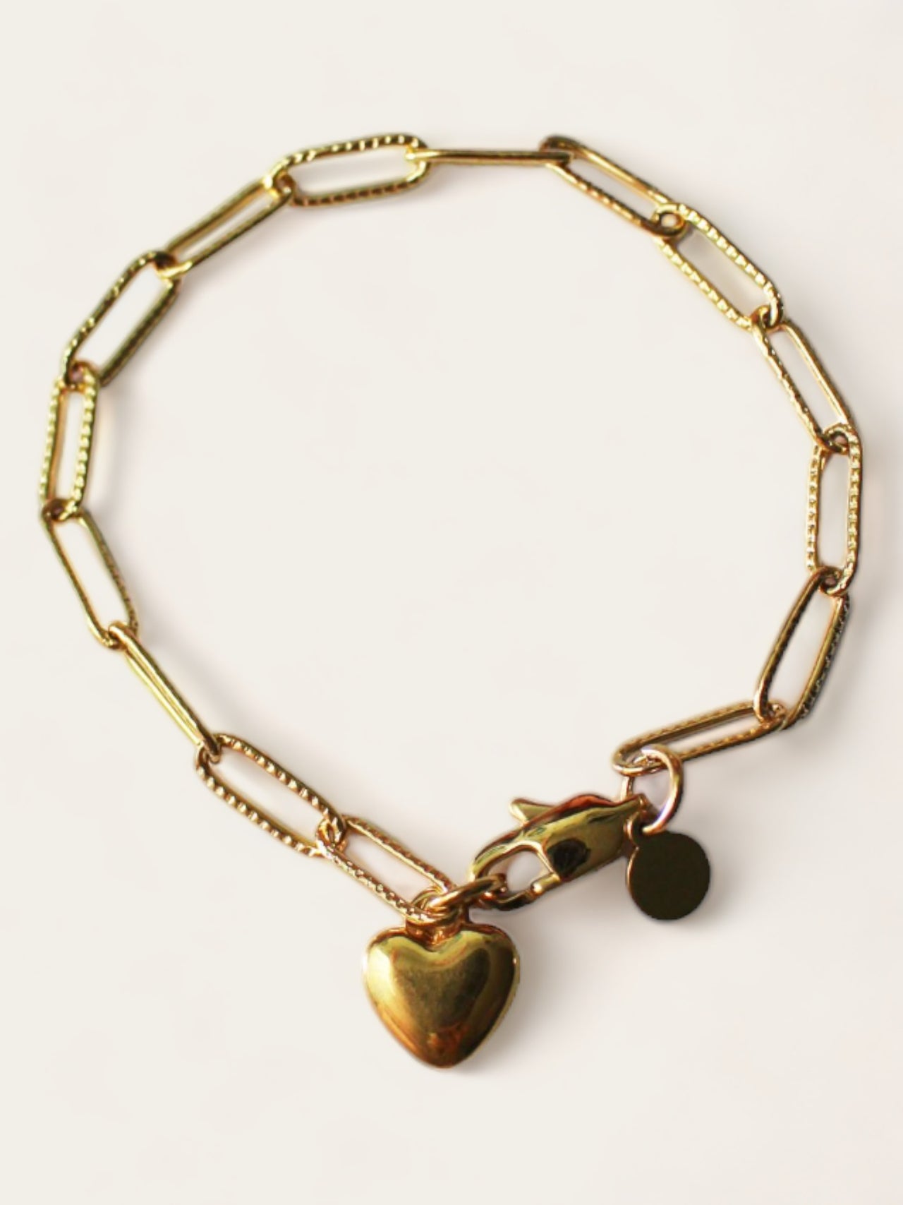 Chunky Heart Bracelet [engravable] - Gold