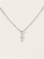 Chunky Small Cross Necklace - Silver