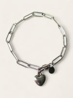 Silver Chunky Heart Bracelet [engravable]