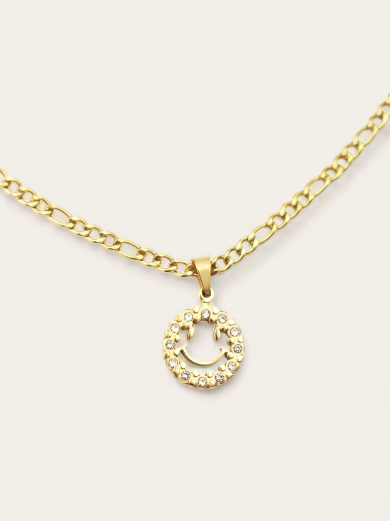 Diamond Smiley Necklace - Gold
