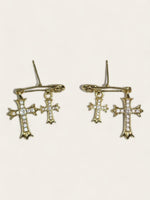Gold Double Croix Earrings