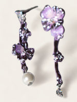 Electric Purple Flower Flip Earrings