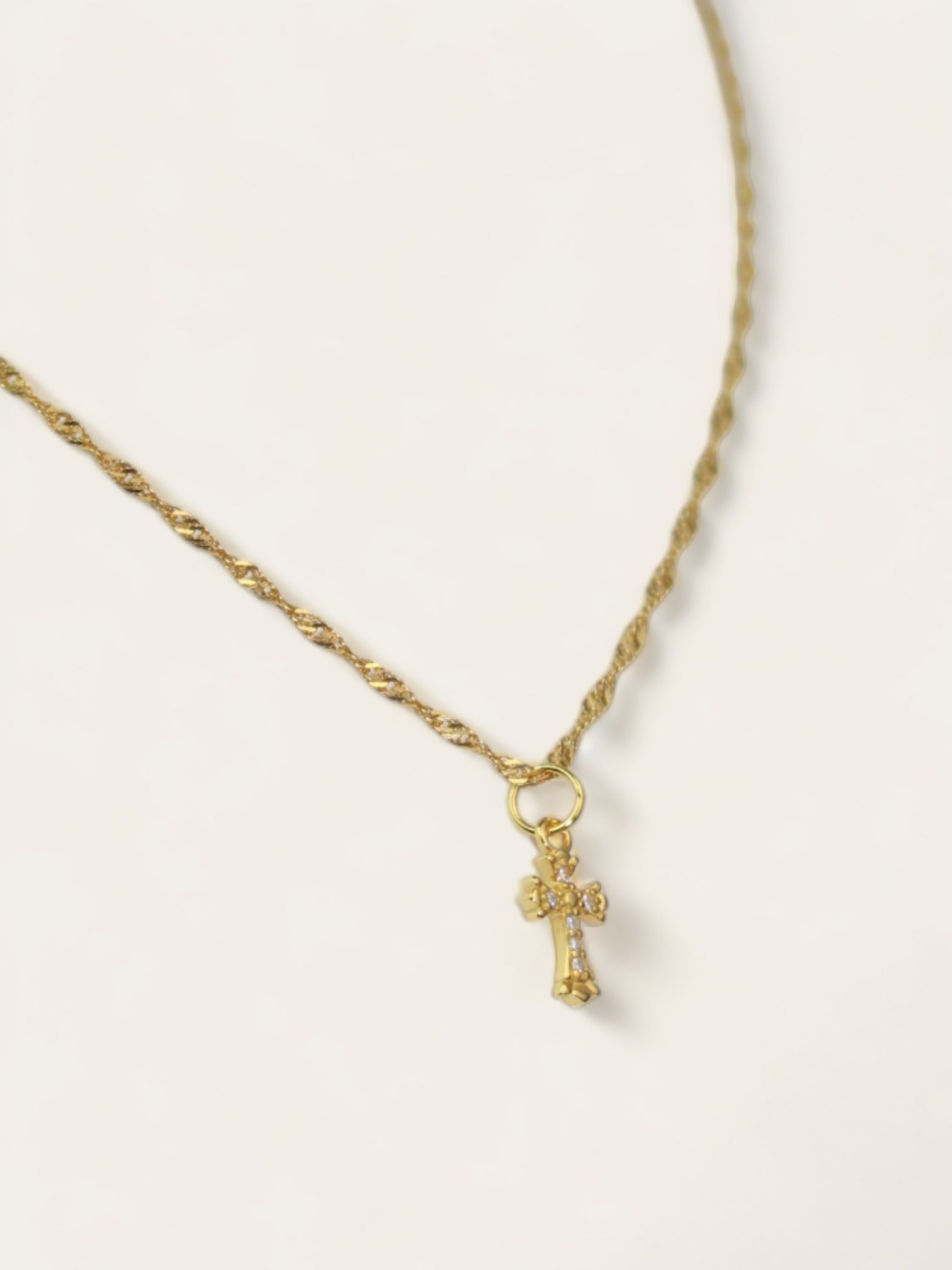 Chunky gold sale cross necklace