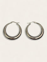 Large Hollow Hoops - Silver