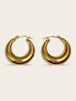 Small Hollow Hoops - Gold