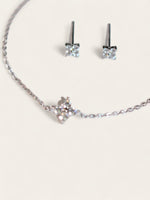 Silver Diamond Flower Bracelet [engravable]