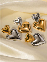 Silver-Gold Heart Earrings