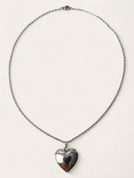 Silver Heart Locket Necklace [engravable]