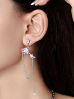 Electric Purple Flower Tilt Earrings