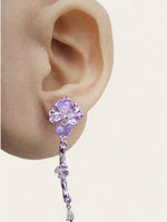 Electric Purple Flower Flip Earrings