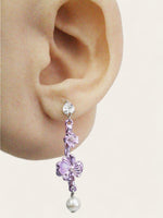 Electric Purple Flower Flip Earrings