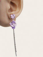 Electric Purple Flower Dangle Earrings