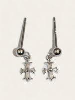 Silver Micro Cross Earrings
