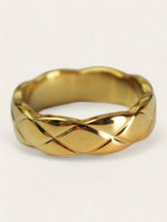 Gold Rhombic Pattern Ring
