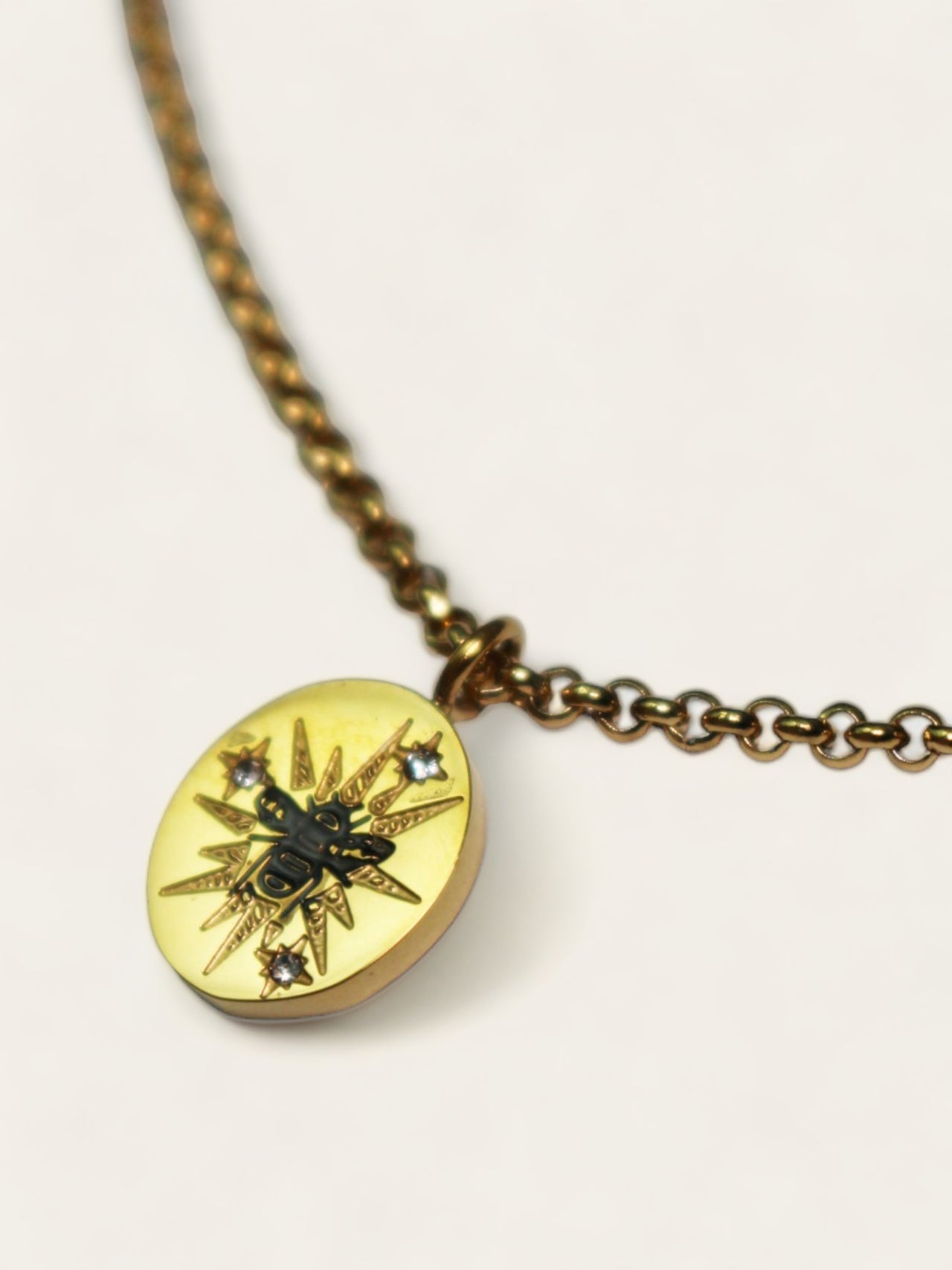 Painted Bee Necklace [engravable]