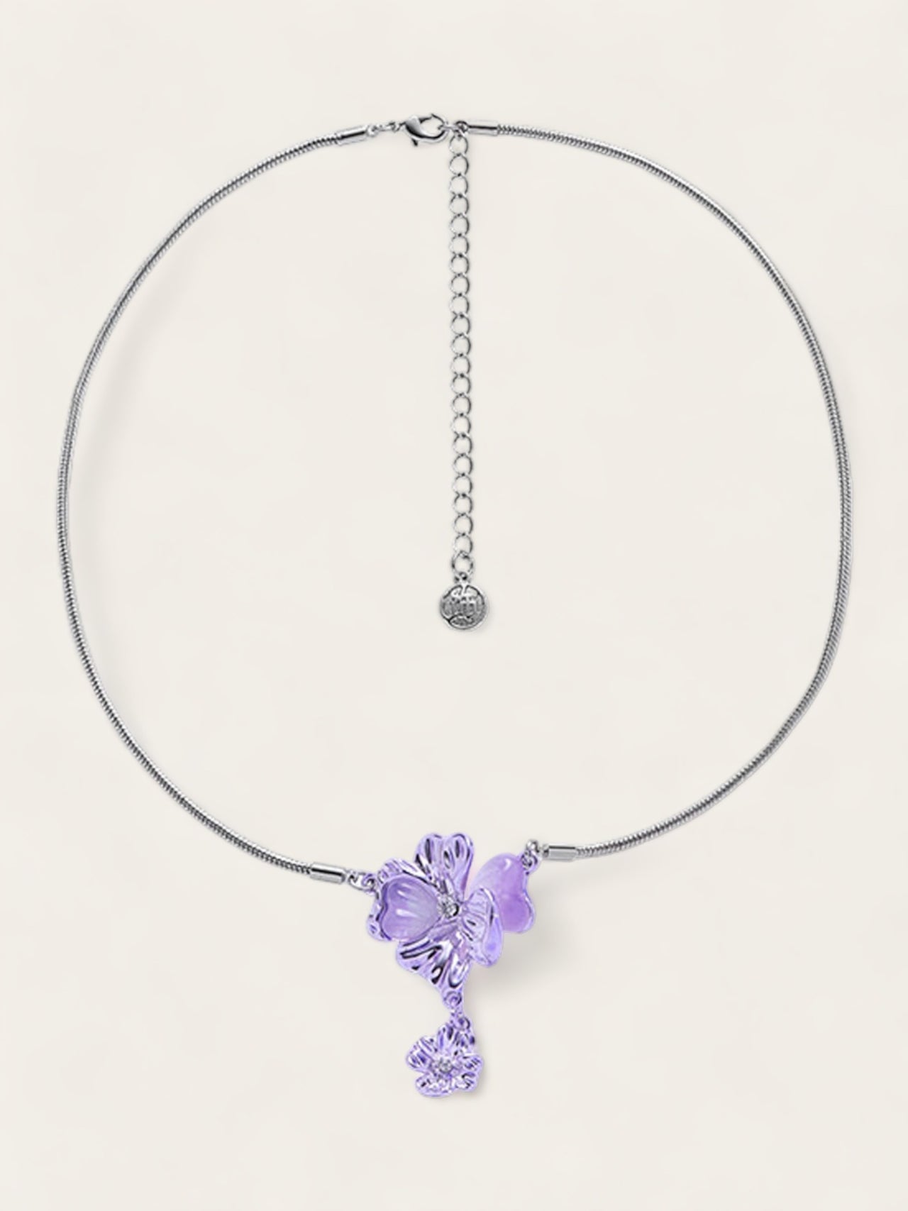 Electric Purple Solo Flower Necklace