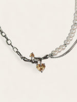 Wired Heart Pearl Necklace
