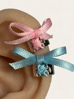 Tied Up Bow Ear Cuff - Blue