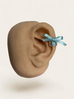 Tied Up Bow Ear Cuff - Blue