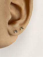Dainty Micro Bow Studs - Gold