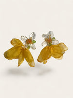 Orange Petal Earrings - Handmade