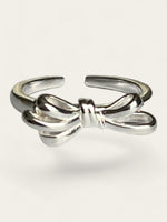 Messy Bow Ring - Silver