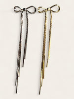 Tassel Bow Earrings - Gold