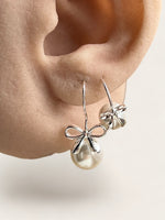 Micro Bow Pearl Earrings