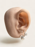 Mini Bow Pearl Earrings - Silver