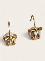 Mini Bow Pearl Earrings - Gold