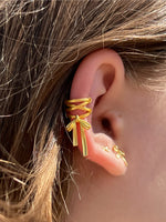 Ribbon Bow Ear Cuff - Matte Gold