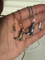 Cowboy Boot Necklace - Gold