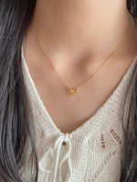 Messy Bow Necklace - Gold