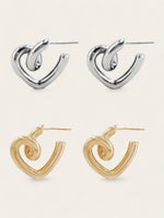 Twisted Heart Hoops - Gold