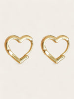 Small Heart Hoops - Gold