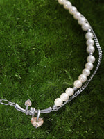 Wired Heart Pearl Necklace